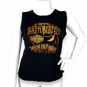 Harley Davidson Shirt Size 1X Daytona Biketoberfest 2006 Black Sleeveless Muscle